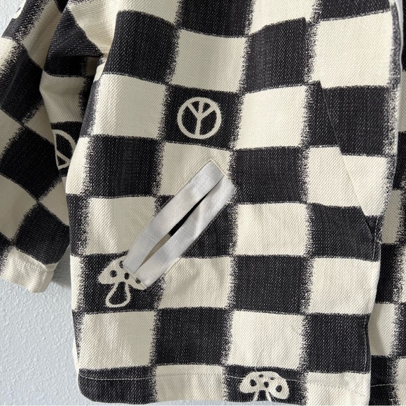 Urban Outfitters REI Wide Sleeve Open Wrap Oversized Jacket Womens XS/S Checker - Picture 6 of 15